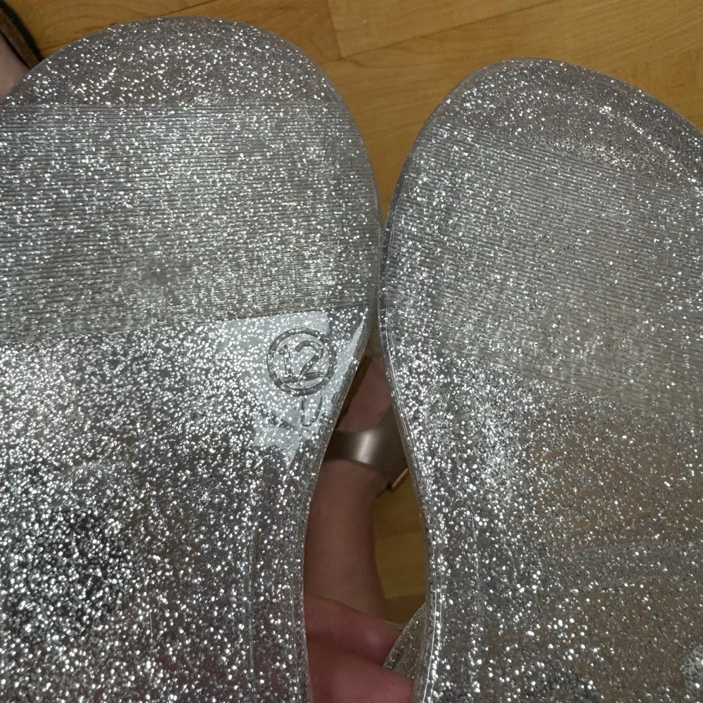 Gap silver glitter jelly shoes.